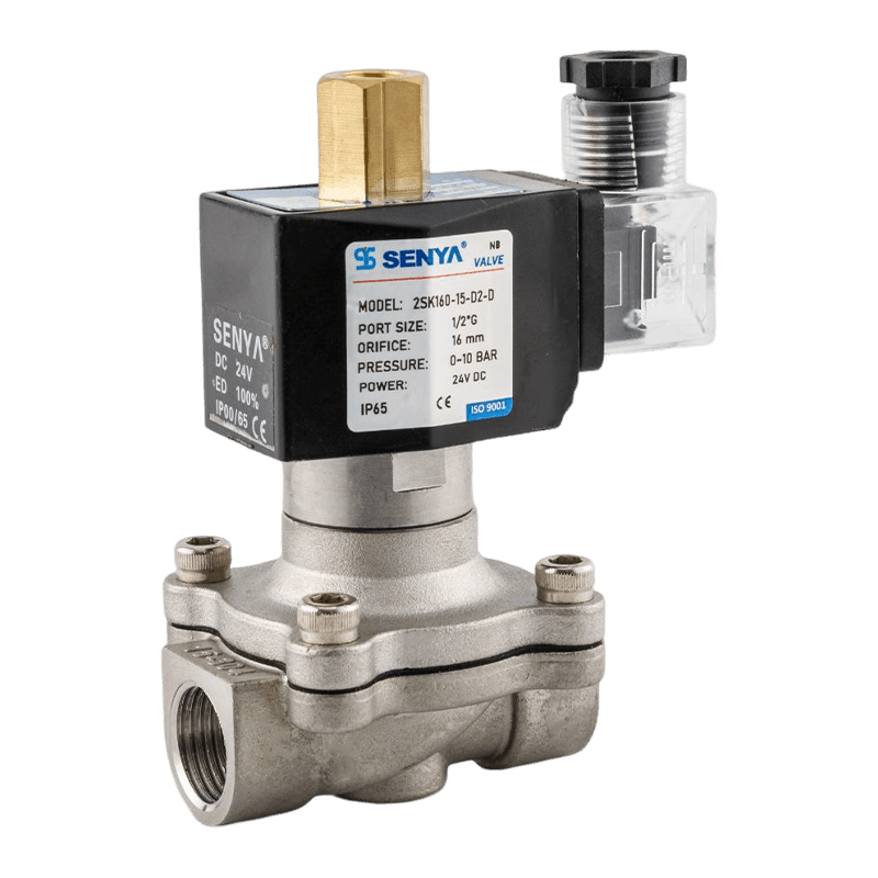 Injap solenoid keluli tahan karat untuk kawalan bendalir dalam persekitaran yang keras