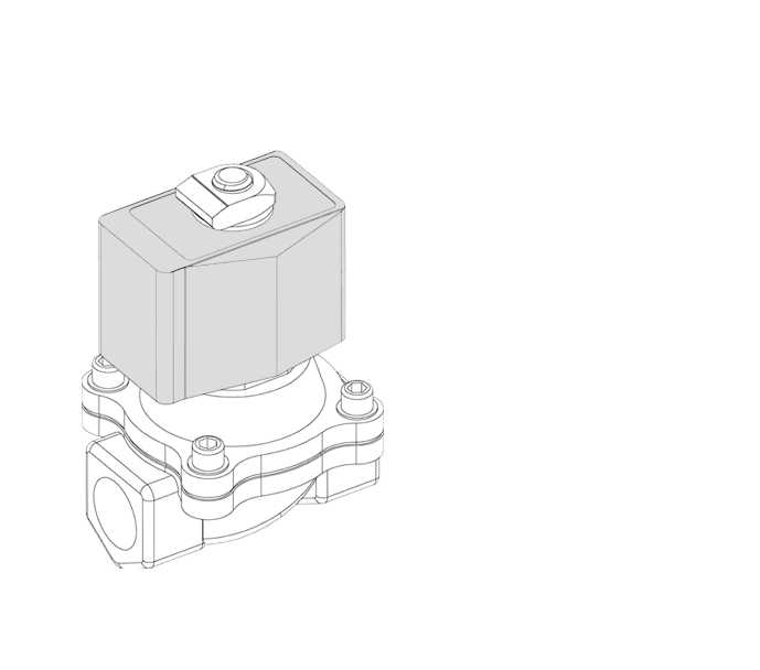 2/2 cara injap solenoid